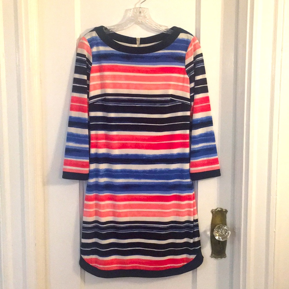 Vince Camuto Striped Dress w/ Lining & Back Zipper
